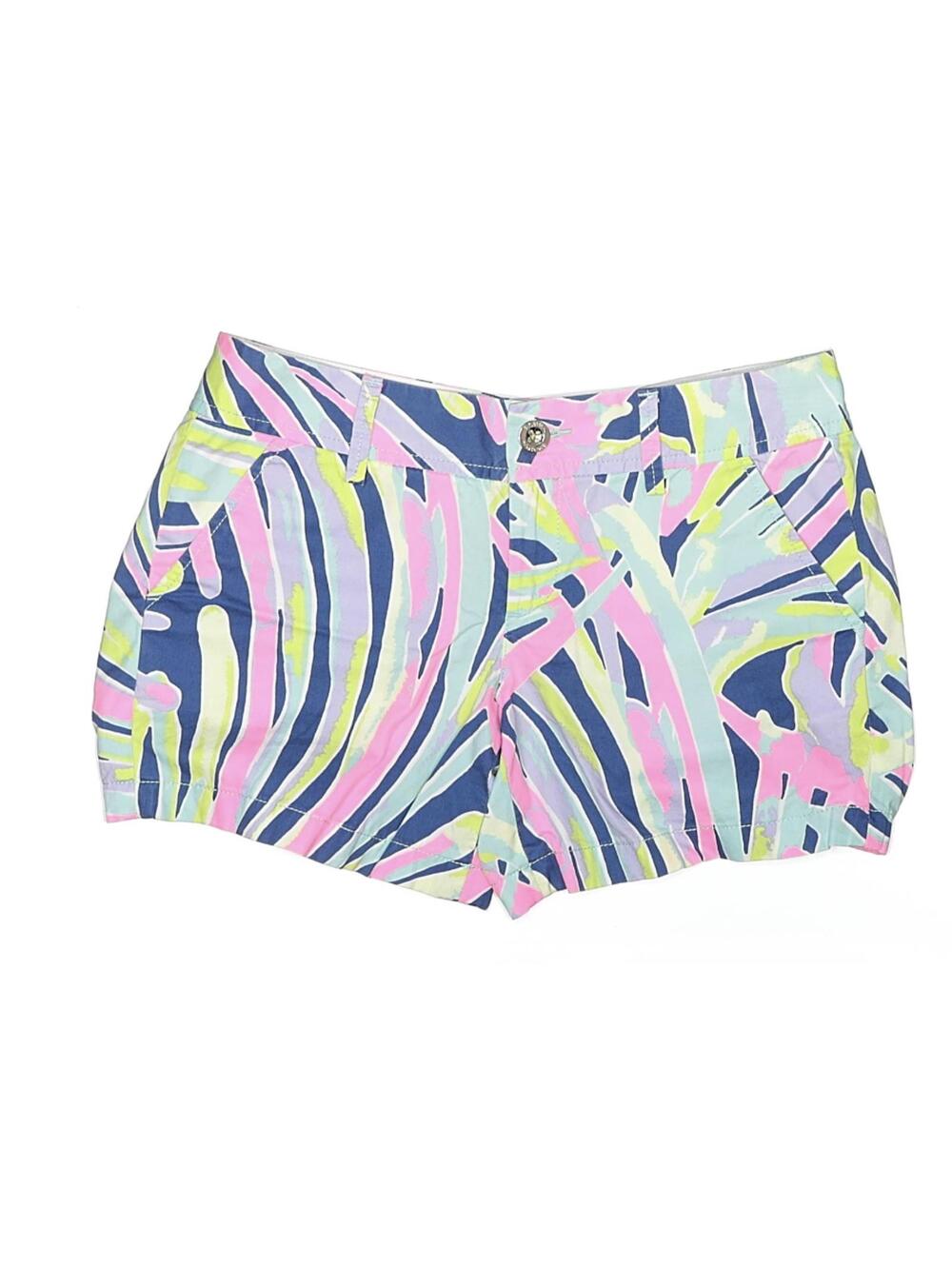 Lilly Pulitzer Callahan Printed Cotton Shorts Size 4 Palm Reader Pattern